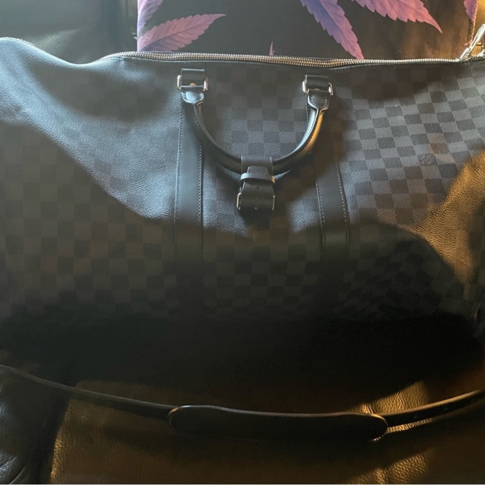 Louis Vuitton Black Checkered Duffel Bag